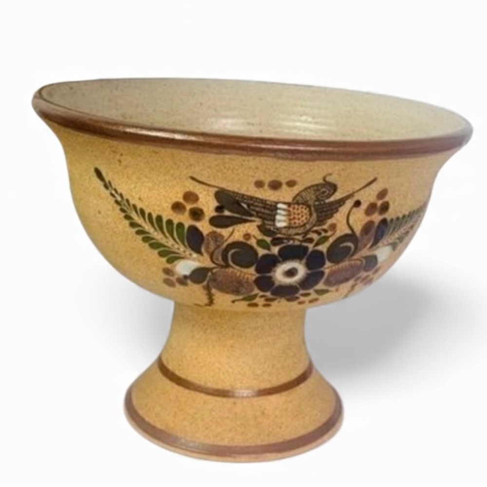 NETZI Mexico Sandstone Pottery Pedestal Bowl 10 Inch